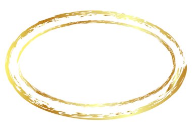 Altın sarısı vektör, beyaz arkaplandaki oval çerçeve.