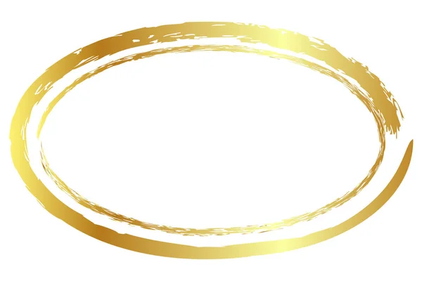 Ouro Dourado Vetor Simples Dupla Linha Oval Quadro Lápis Cor —  Vetores de Stock