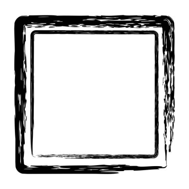 Siyah pastel boya kaleminden beyaz arkaplanda basit çift çizgi kare çerçeve vektörü