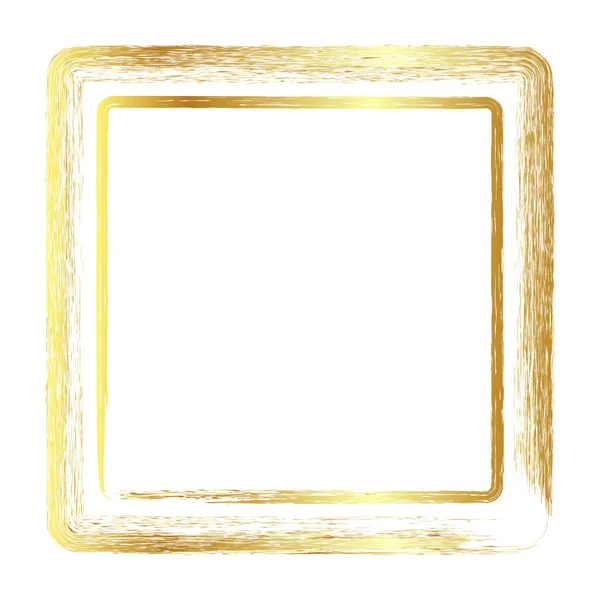 Золотий Золотий Вектор Проста Подвійна Лінія Овальна Рамка Креона Білому — стоковий вектор