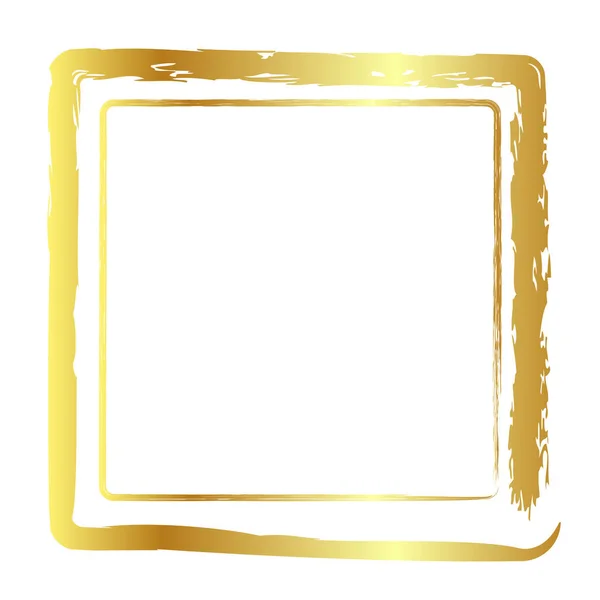 Gold Goldener Vektor Einfacher Zweizeiliger Ovaler Rahmen Aus Wachsmalstift Auf — Stockvektor
