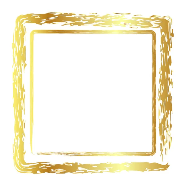 黄金のベクトル単純な二重線の楕円形の枠クレヨンから白い背景で ストックイラスト