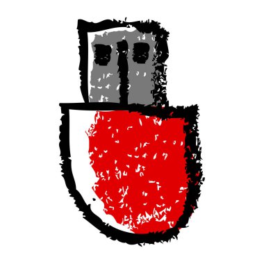 Basit vektör karalama çizimi, usb flasdisk, beyaz arkaplanda