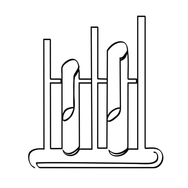 単純なベクトルスケッチ Angklung一本の線画 — ストックベクタ