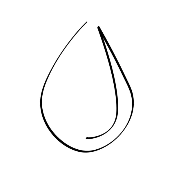 単純なベクトルスケッチの水滴や液体の一本の線画 — ストックベクタ