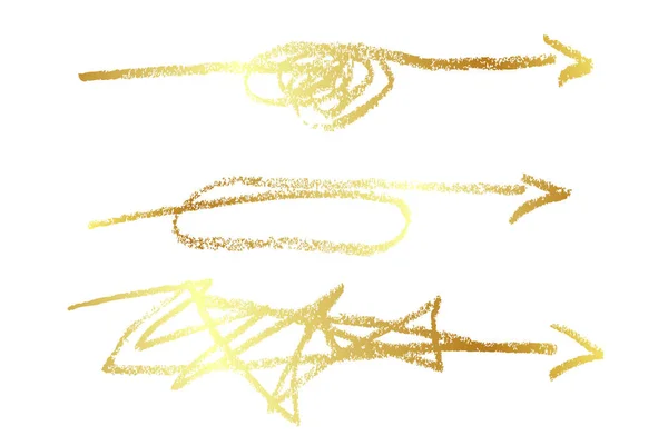 Встановити Золотий Простий Золотий Вектор Складний Спосіб Знищення Ескізу Завитка — стоковий вектор