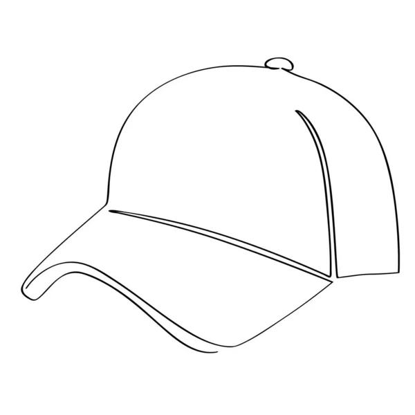 Einfache Vektorskizze Hut Einzeilige Grafik Kontinuierlich — Stockvektor