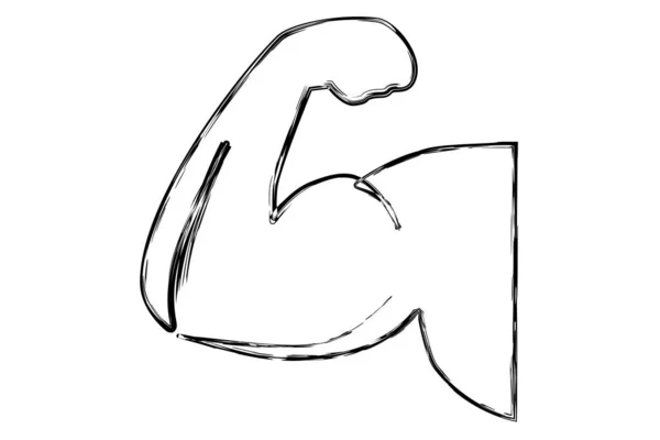 Muscle Homme Line Art 06A — Image vectorielle