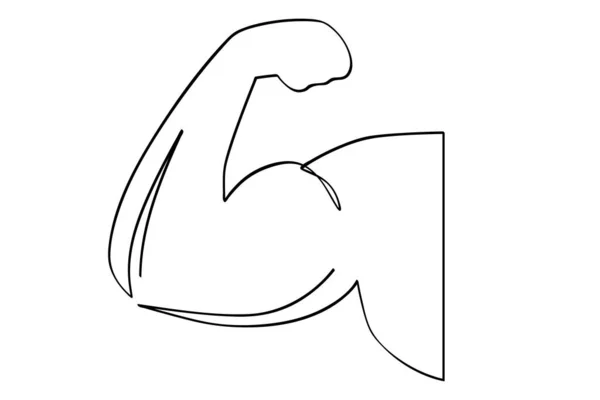Simple Croquis Vectoriel Muscle Gros Biceps Triceps Une Seule Ligne — Image vectorielle