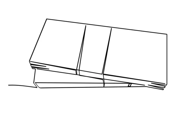 Simple Vector Sketch Stack Paper Money Single One Line Art — Stock Vector