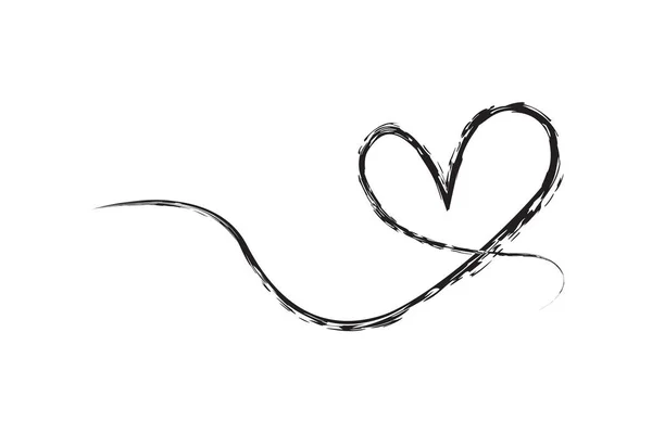 Croquis Vectoriel Simple Amour Une Seule Ligne Art Continu — Image vectorielle