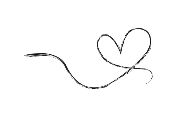 Простий Векторний Ескіз Любов Один Рядок Мистецтва Безперервний — стоковий вектор
