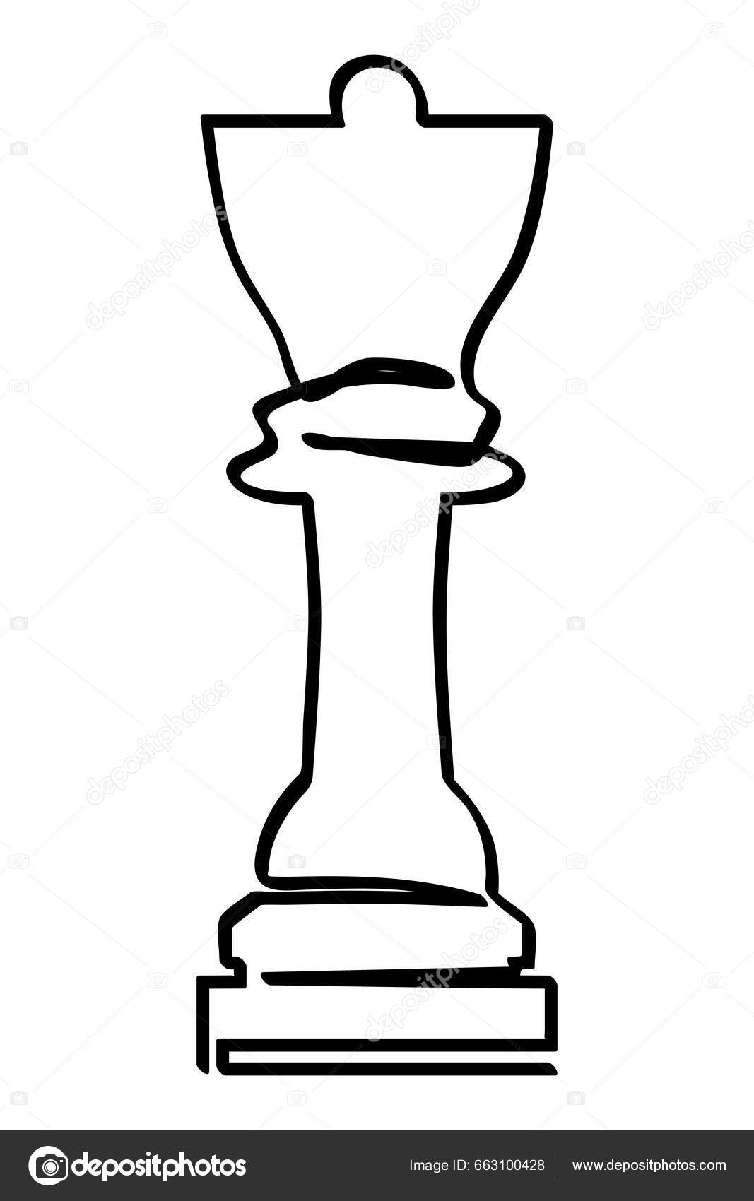 Vector único esboço ilustração xadrez rainha figura