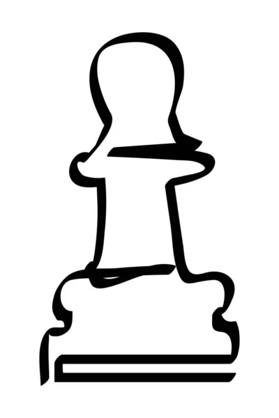 Простой Векторный Эскиз Шахматной Пешки Однолинейное Искусство Непрерывное — стоковый вектор