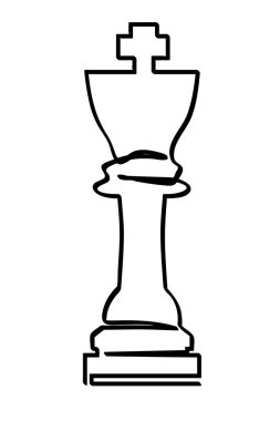 Basit vektör çizimi satranç kralı tek satır sanat, sürekli 