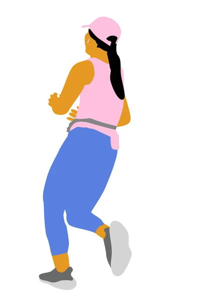 Einfache Frau Beim Aufwärmen Von Laufläufern Vektor Handskizze Isoliert Auf — Stockvektor