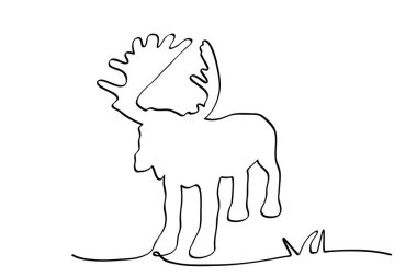 Basit vektör el çizimi geyik ya da büyük geyik, beyaz üzerinde izole.