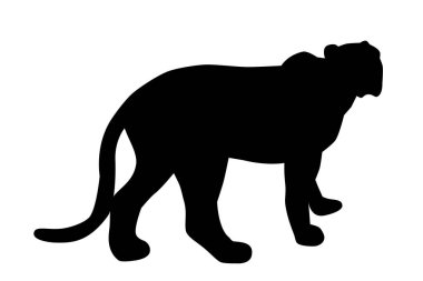 Basit vektör silueti kaplan ya da büyük geyik, beyaz üzerine izole edilmiş.