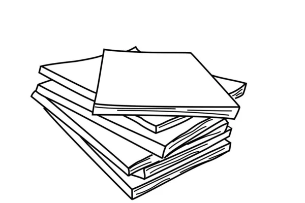 Einfache Vektor Hand Zeichnen Skizze Stapel Von Buch — Stockvektor