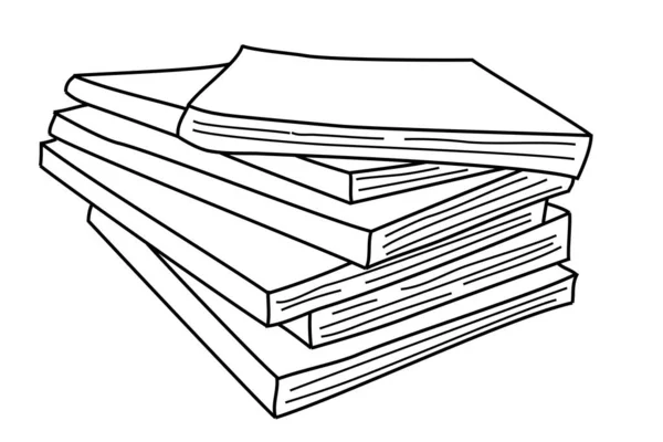 Dessin Vectoriel Simple Main Croquis Pile Livre — Image vectorielle