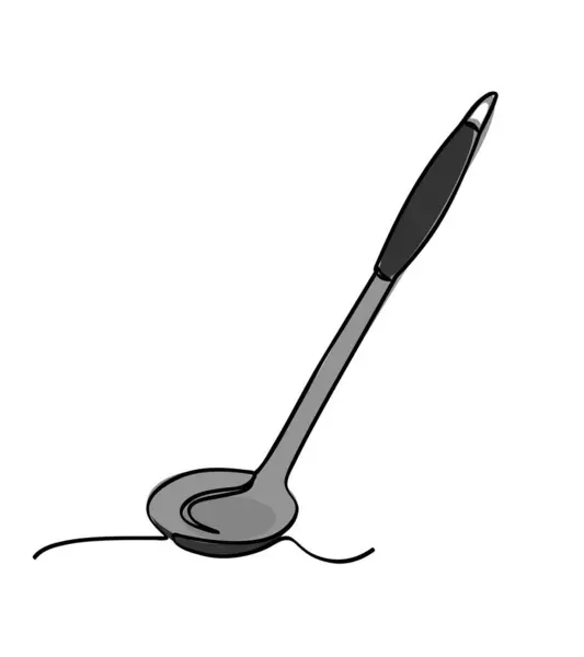 Simple Vector Sketch Vegetable Scoop Sip Single One Line Art — Stock Vector