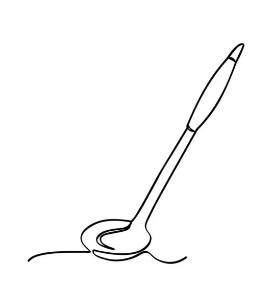 Simple Vector Sketch Vegetable Scoop Sip Single One Line Art — Stock Vector