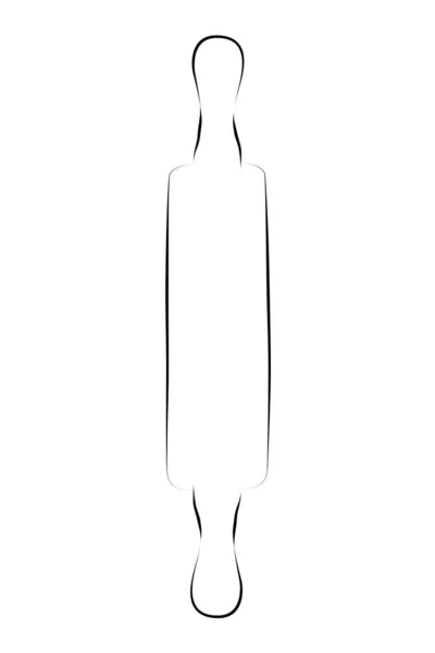 Dessin Vectoriel Simple Main Rouleau Pâtisserie Isolé Sur Blanc — Image vectorielle