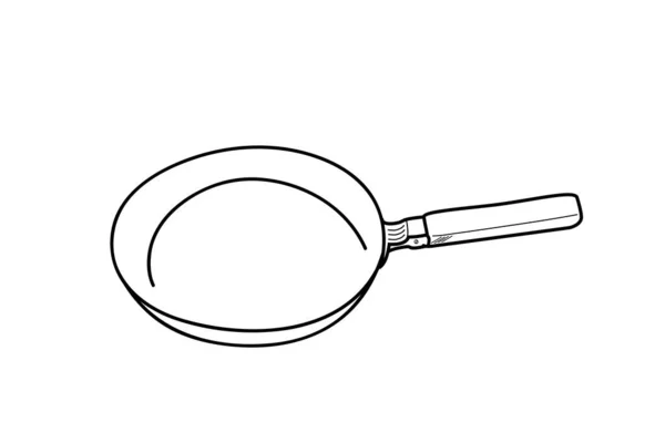 Simples Vetor Esboço Doodle Pan Isolado Branco —  Vetores de Stock
