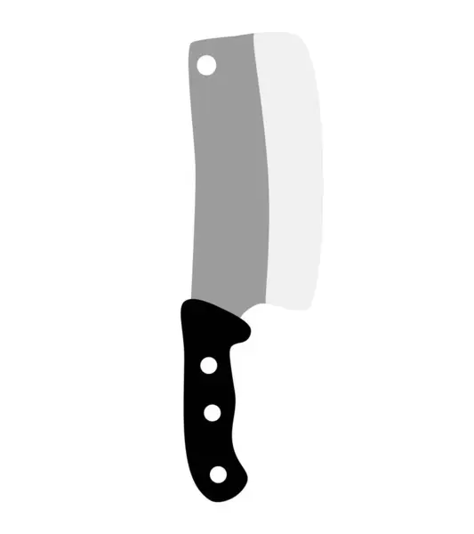 Простой Векторный Нож Мясника Плоский Цвет Изолирован Белом — стоковый вектор