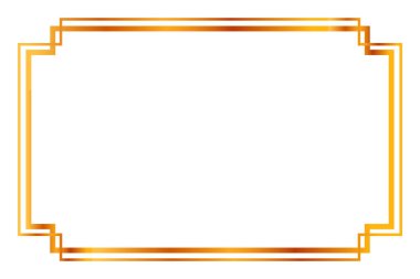 Sertifika, Plakkart ya da ay element tasarımı için beyaz arkaplanda basit vektör altın çerçevesi, Çift ana hatlı