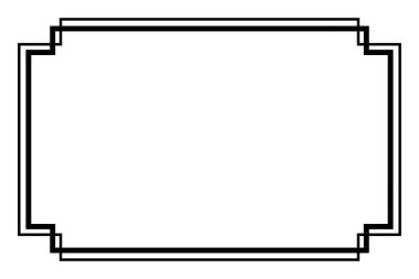 Simple Vector, Black Frame, Double outline, sertifika, Placard veya ay element tasarımı için, beyaz