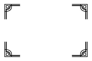 Sertifika, pankart veya ay element tasarımı için, beyaz arkaplanda basit vektör, siyah çerçeve, çift ana hat