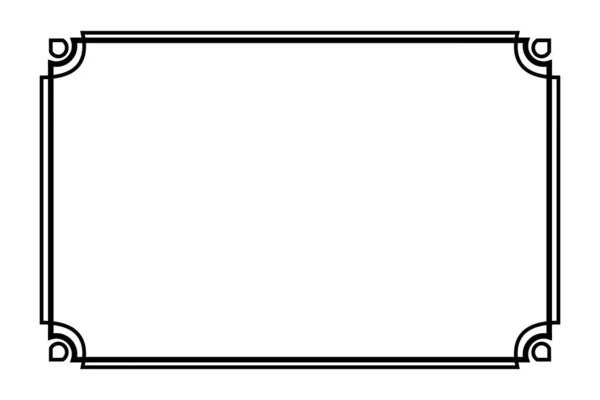 Simple Vector, Black Frame, Double outline, sertifika, Placard veya ay element tasarımı için, beyaz
