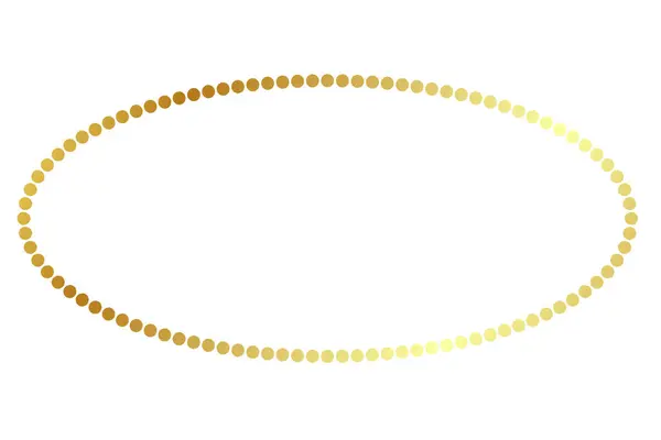 Simple Vector Frame Oval Gold Golden Dot Isolated White — Stock Vector