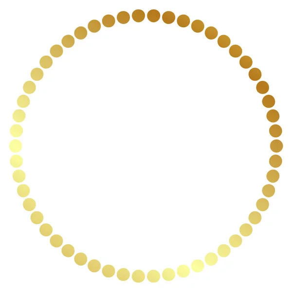 简单的矢量框架圆金圆点 在白色上隔离 — 图库矢量图片