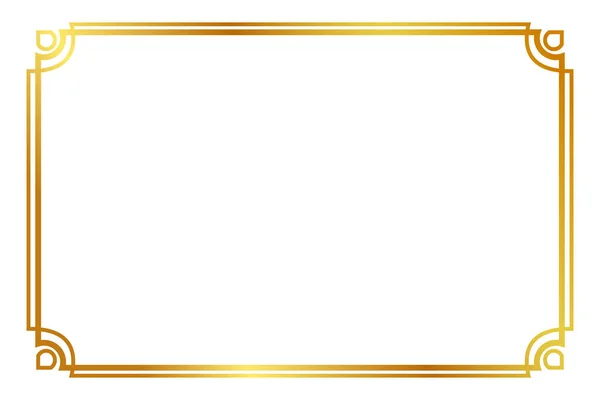 Bingkai Emas Vektor Sederhana Garis Luar Ganda Untuk Certificate Placard Stok Vektor Bebas Royalti
