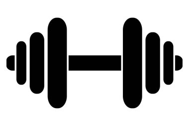 Basit siluet vektör dambıl, dambıl, dambıl, beyaz üzerine izole edilmiş