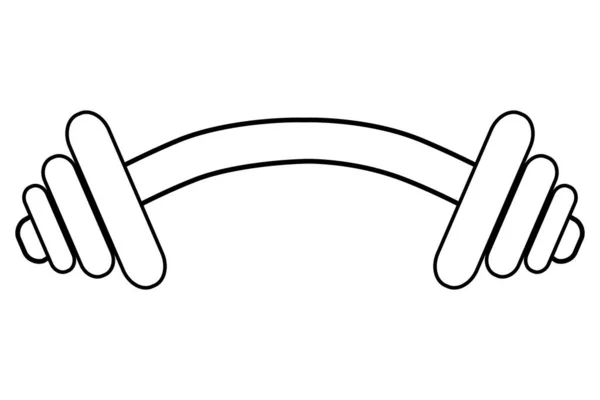 Barbel Vectoriel Contour Courbé Simple Isolé Sur Blanc — Image vectorielle