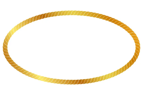 要素設計のための金のロープからの単純なベクトル楕円形フレーム — ストックベクタ
