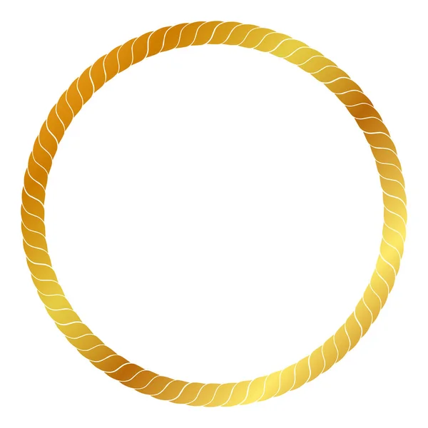Vektorkreisrahmen Aus Goldenem Seil Für Elementdesign — Stockvektor