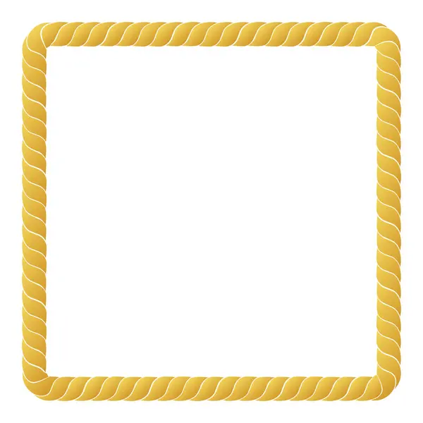 Eenvoudige Vector Vierkante Frame Van Gouden Touw Voor Element Ontwerp Rechtenvrije Stockillustraties