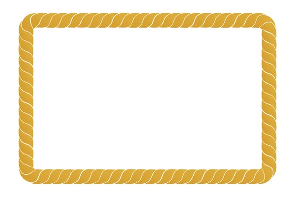 Bingkai Vektor Persegi Panjang Sederhana Dari Tali Emas Untuk Desain Stok Ilustrasi Bebas Royalti