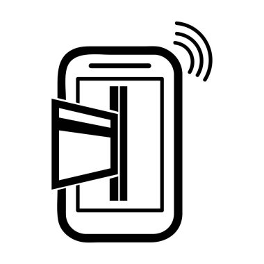 Basit vektör, bankadan ya da dredit karttan çevrimiçi ödeme, cep telefonu üzerinden