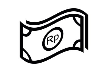 Beyaz üzerine izole edilmiş rupiah kağıt para sallayan basit vektör