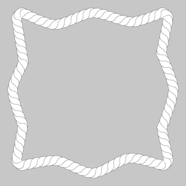 Eenvoudige Abstracte Vorm Frame Van Wit Touw Voor Element Ontwerp — Stockvector