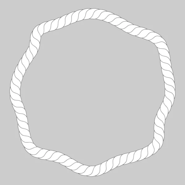 Forma Abstrata Quadro Corda Branca Para Design Elementos Isolado Cinza — Vetor de Stock