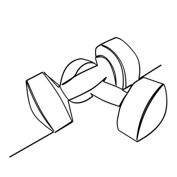 Sketch Vetorial Simples Hexagon Dumbbell Dumbbel Dumbell Arte Uma Única — Vetor de Stock