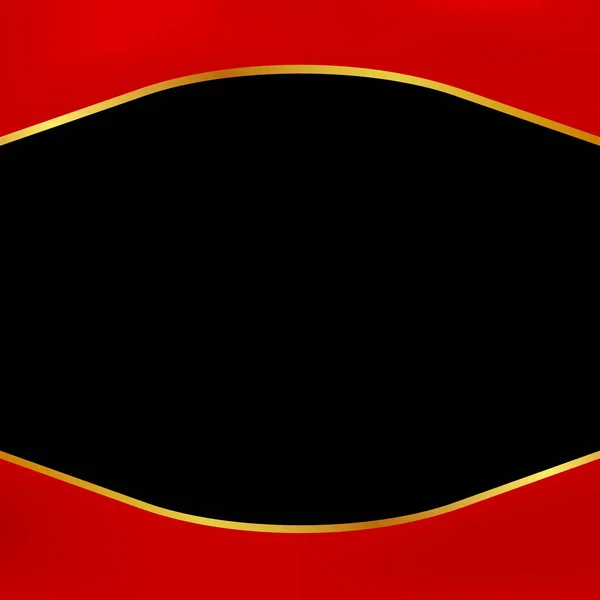Векторний Шаблон Порожній Фон Чорно Червоний Золотий Золотий — стоковий вектор