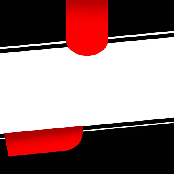 Semplice Modello Vettoriale Quadrata Flyer Vuoto Bianco Nero Rosso — Vettoriale Stock