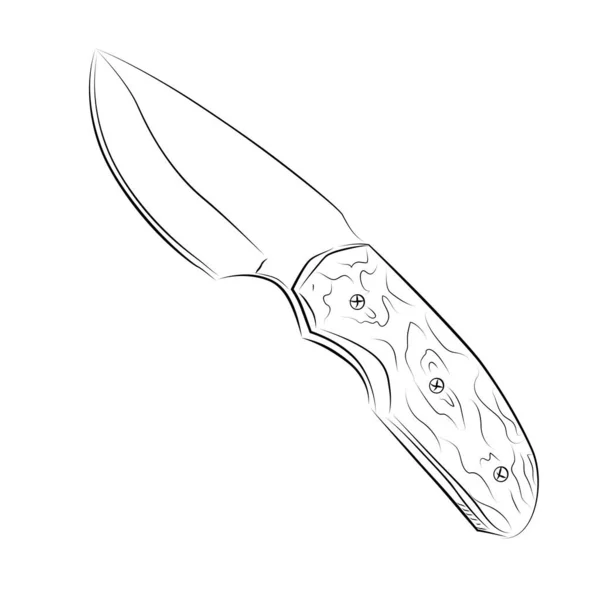 Простой Векторный Охотничий Нож Однолинейный Непрерывный — стоковый вектор